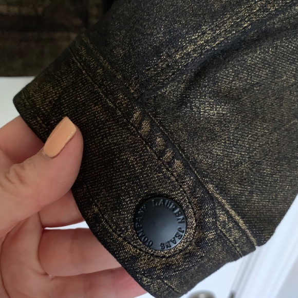 Ralph Lauren Biker Style Cotton Blend Jacket Black/Gold Size L - Picture 12 of 12